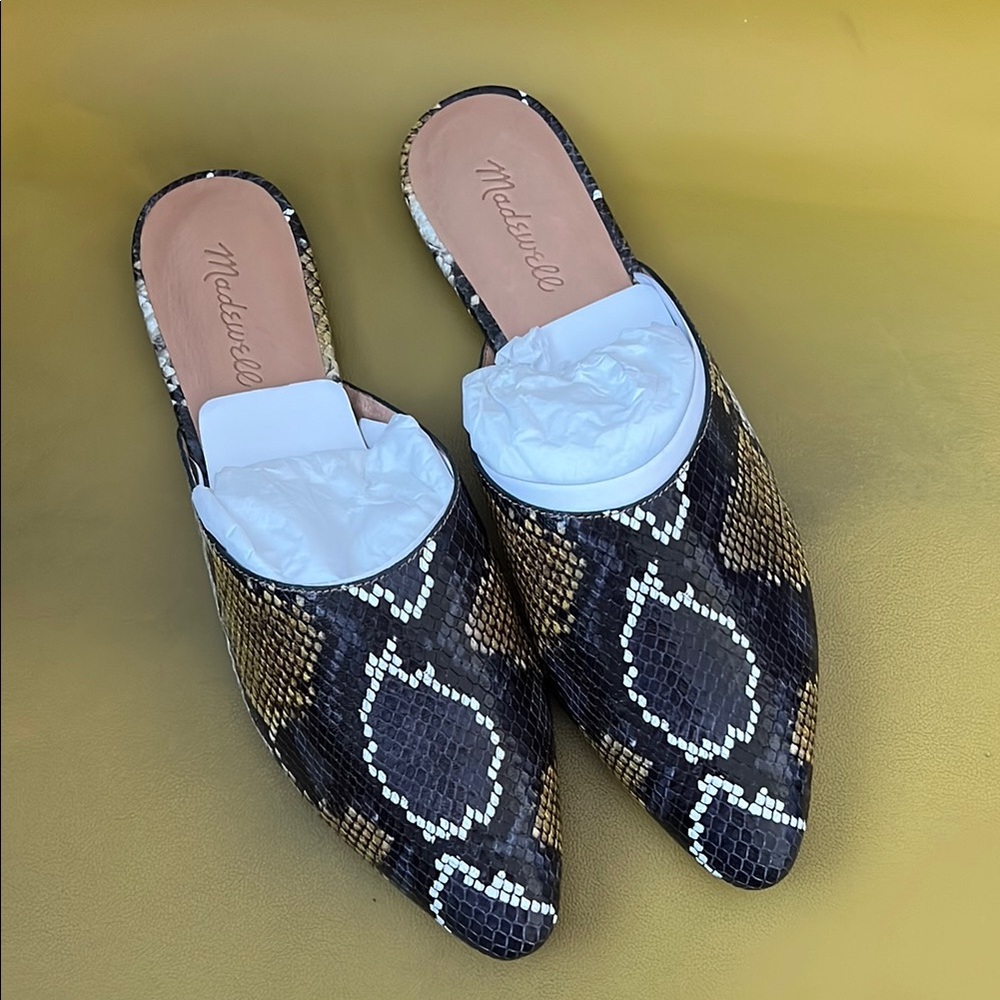 Madewell Remi Mule in Snake Embossed Size 10 NEW